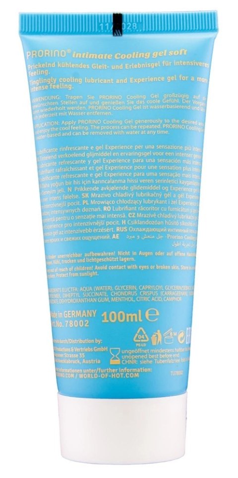 PRORINO Cooling Gel Soft 100ml - żel intymny chłodzący na bazie wody