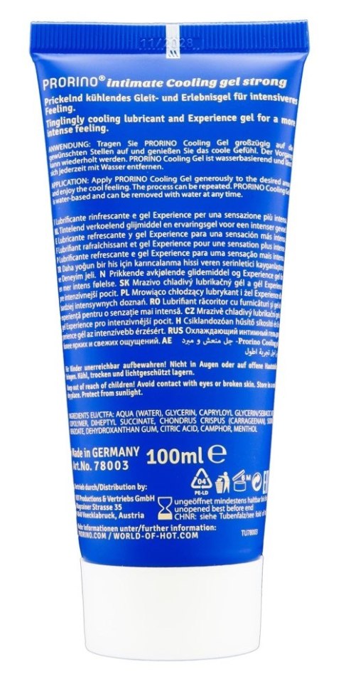 PRORINO Cooling Gel Strong 100 ml - Żel chłodzący na bazie wody