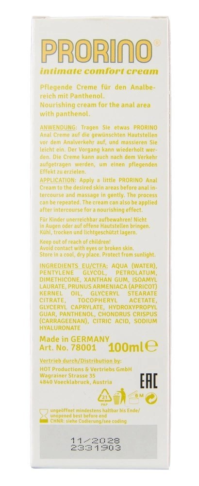 PRORINO Sensitive Anal Comfort krem pielęgnacyjny 100 ml z pantenolem