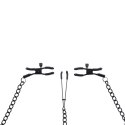 Sportsheets Saffron Zestaw Zaciskow z Łańcuszkiem, Regulowane, Czarny
