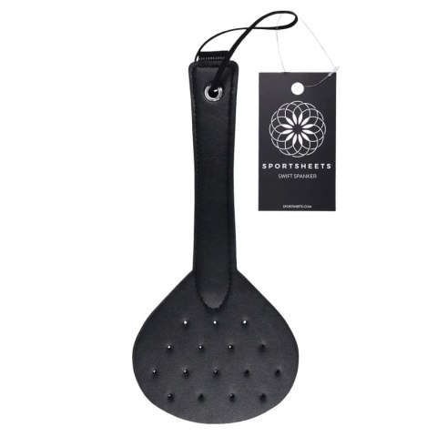 Sportsheets Swift Spanker Czarna packa z perforacją ze skory PU 29 cm