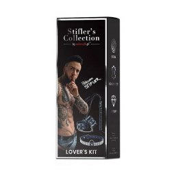 Stifler's Collection Zestaw akcesoriow - Kajdanki, Obroża z kryształkami, Pejcz