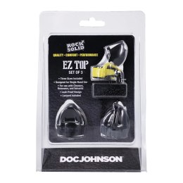 Doc Johnson Rock Solid EZ Top - zestaw 3 silikonowych nakładek, rożne rozmiary