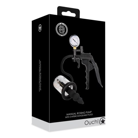 Ouch! by Shots - Ręczna pompka ssąca z 3 nasadkami, czarna
