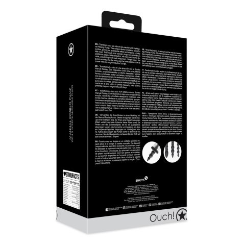 Ouch! by Shots - Ręczna pompka ssąca z 3 nasadkami, czarna