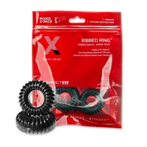 Perfect Fit Brand XPlay Gear - Zestaw silikonowych pierścieni żebrowanych 4 szt.