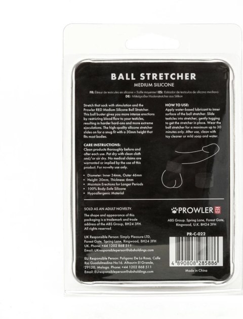 Prowler RED silikonowy pierścień anatomiczny średni 34 mm czerwony