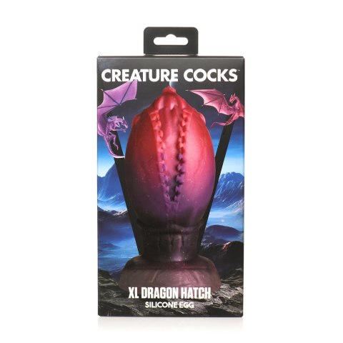 XR Brands Dragon Hatch XL silikonowy korek anatomiczny czerwono-brązowy