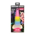 XR Brands Glow Dildo Silikonowy Tęczowy Świecący Spiralny 19 cm