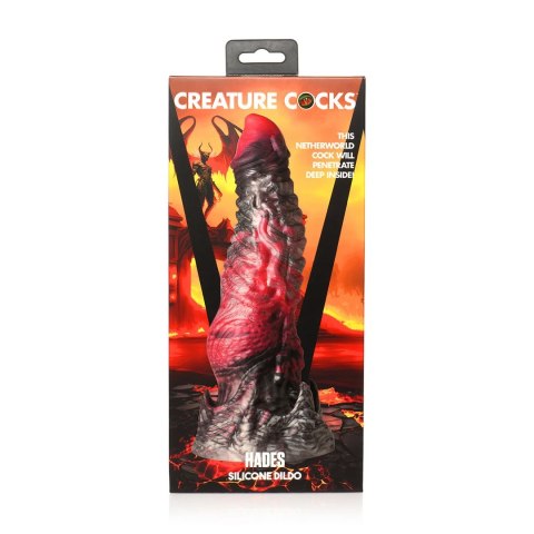 XR Brands Hades Large - silikonowy model anatomiczny czarno-czerwony