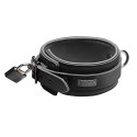 XR Brands Neoprene Collar regulowana z zamkiem i kluczami czarna