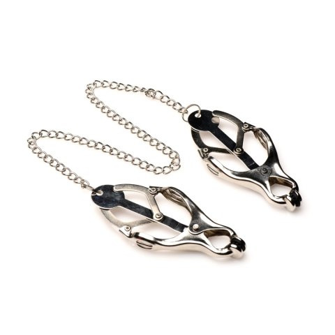 XR Brands Primal koniczynowe zaciski z kolcami, metal, łańcuszek 30 cm