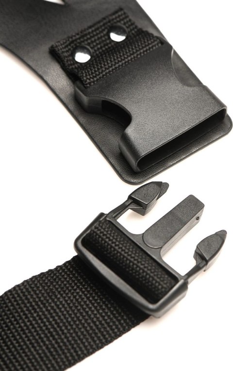 XR Brands Thunder Strap Wand - uprząż na udo z regulacją, czarna