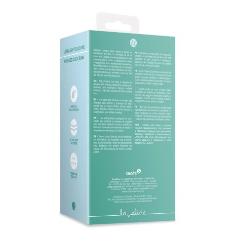 Loveline Blue Grass - silikonowy pierścień intymny z funkcją wibracji