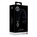 Ouch! Fox Tail Plug metalowy z puszystym ogonem, srebrny/czarny