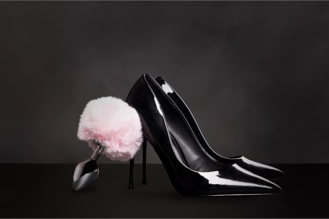 Ouch! by Shots Metalowy korek z puszystym ogonem kroliczka, srebrny