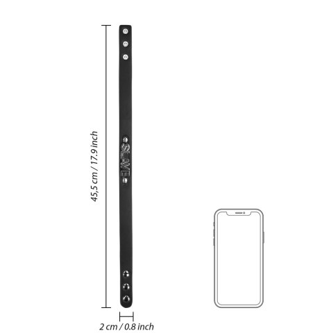 Ouch! by Shots - Skorzana obroża PU z kryształkami, regulowana