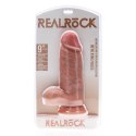 RealRock Model 23 cm - Anatomiczny kształt z jądrami, extra cienki