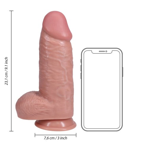 RealRock Model 23 cm - Anatomiczny kształt z jądrami, extra cienki