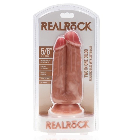 RealRock Podwojny Model Intymny 15,2 cm z Przyssawką - Silikonowy