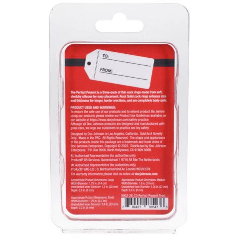 Doc Johnson Perfect Present Zestaw 3 Pierścieni Silikonowych Wakacyjna Edycja