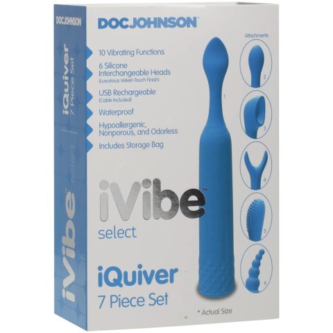 Doc Johnson iVibe Select iQuiver - wibrator z 6 wymiennymi głowicami, czerwony