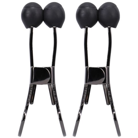 Doc Johnson silikonowe zaciski stalowe na sutki - regulowane, komfortowe