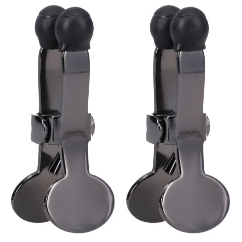 Doc Johnson silikonowe zaciski stalowe na sutki - regulowane, komfortowe