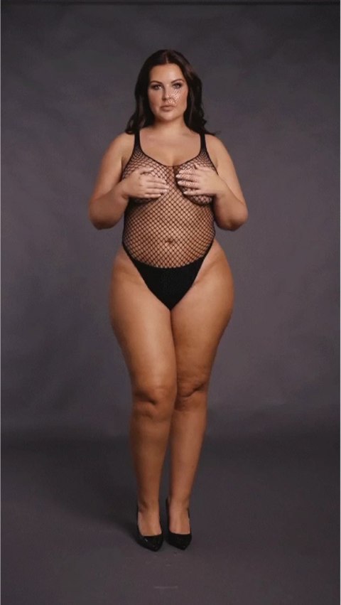 Le Desir Body V-Shape z siateczki XL-4XL czarne