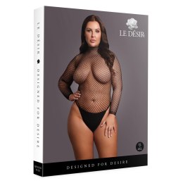 Le Desir Body damskie XL-4XL z długim rękawem i golfem, czarne