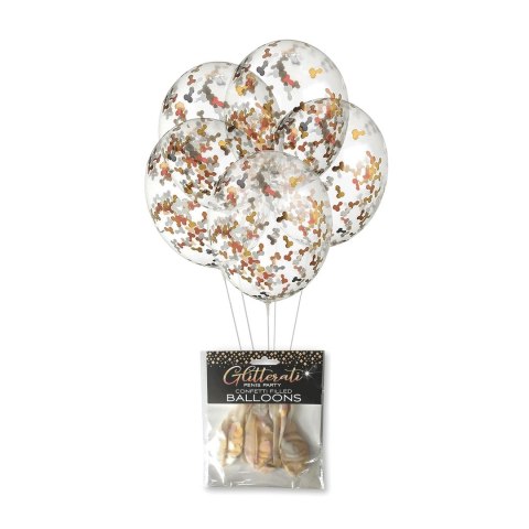 Little Genie Glitterati - Balony z konfetti metalicznym 5 szt. 11 cali