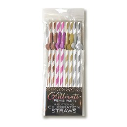 Little Genie Glitterati - Zestaw 8 metalicznych słomek papierowych imprezowych