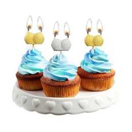 Little Genie Glitterati Zestaw Świec Dekoracyjnych Boobie Złoto-Srebrny 6 szt.