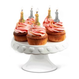 Little Genie Glitterati - Zestaw świec imprezowych złoto-srebrnych 5 szt.