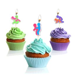 Little Genie Zestaw Kolorowych Świec Dekoracyjnych Party Fun