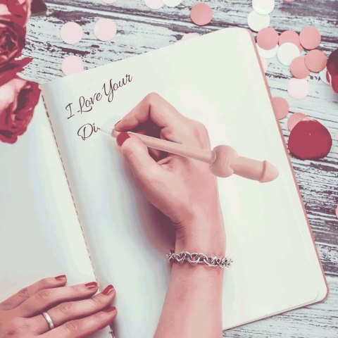 Little Genie długopis Soft Touch o elastycznej końcowce rożowy