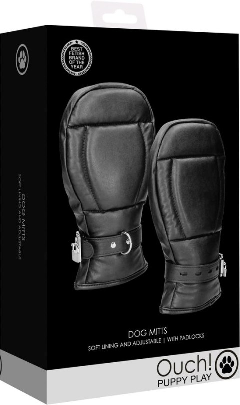 Ouch! Dog Gloves by Shots - neoprenowe rękawice imitujące łapy, czarne