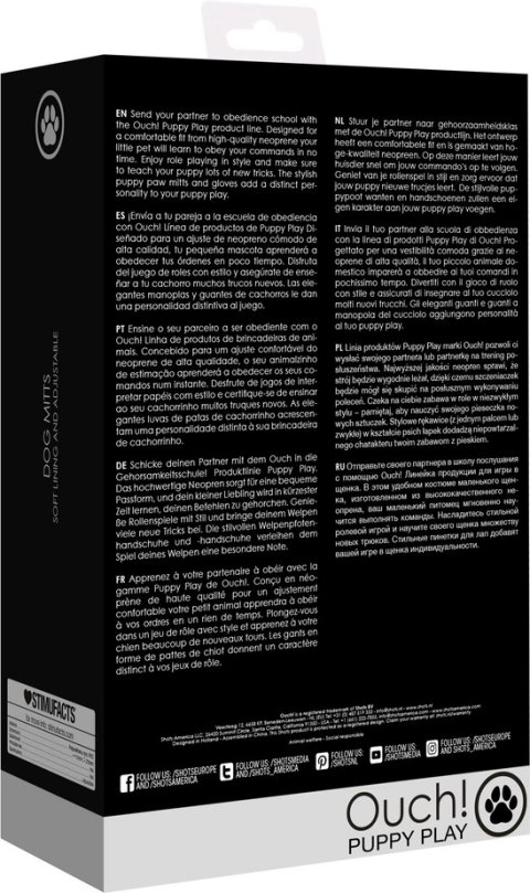 Ouch! Dog Gloves by Shots - neoprenowe rękawice imitujące łapy, czarne