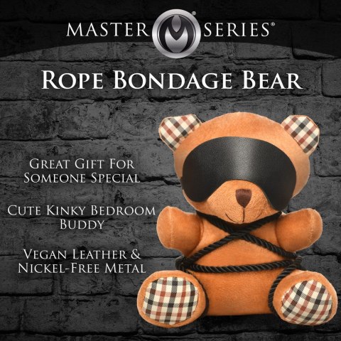XR Brands Bondage Bear maskotka dekoracyjna z liną 23 cm spalony pomarańcz