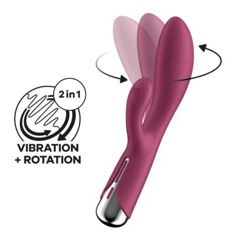 Satisfyer Spinning Rabbit 1 - podwojny model z rotacyjną głowką, rożowy