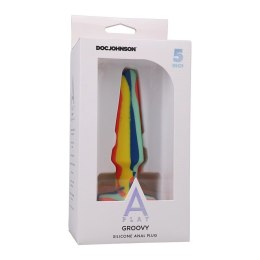 Doc Johnson A-Play Groovy silikonowy korek analny 12cm wielokolorowy