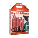 Doc Johnson Vac-U-Lock Deluxe Crystal Jellies Set rożowy - zestaw z uprzężą