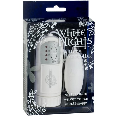 Doc Johnson White Nights Mini pocisk z 7-biegowym kontrolerem