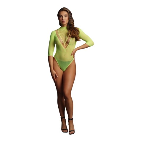 Le Desir Body Siateczkowe Czarny S-XL Krotki Rękaw Okrągły Dekolt