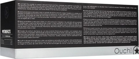 Ouch! by Shots Zestaw Świec do Masażu Wanilia-Roża-Feromony 3x60g