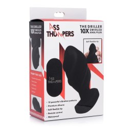 XR Brands Driller Swirled zdalnie sterowany korek analny, silikonowy