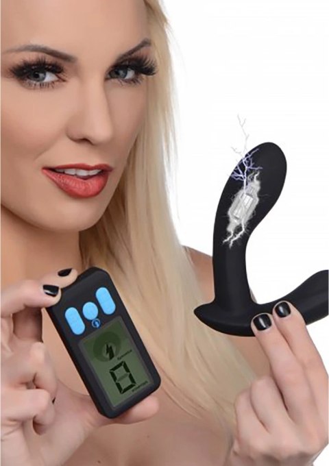 XR Brands E-Stim Pro Plug Silikonowy masażer z pilotem, czarny