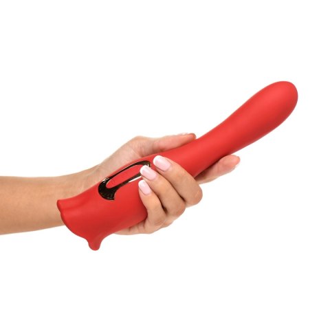 XR Brands Lickgasm model podwojny z funkcją symulacji pocałunkow czerwony