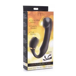 XR Brands Pleasure Pose silikonowy wibrator z podwojnym stymulatorem IPX6