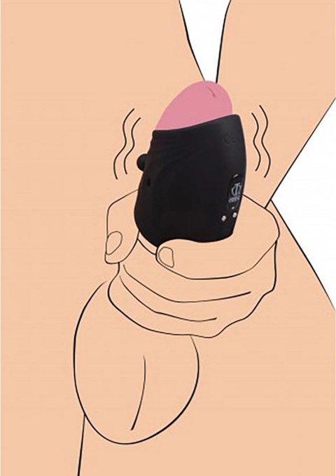 XR Brands Pleasure Stroke silikonowy rękaw wibrujący 10 trybow czarny